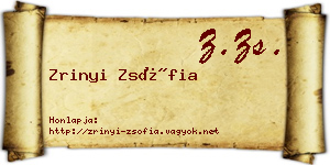 Zrinyi Zsófia névjegykártya