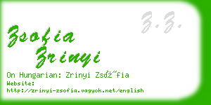 zsofia zrinyi business card